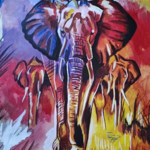 Abstract African Elephant Painting