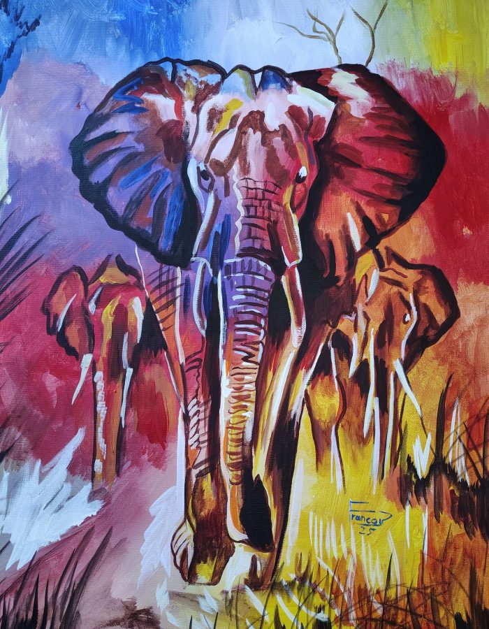 Abstract African Elephant Painting